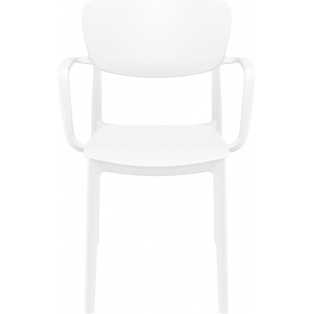 Designerskie Krzesło plastikowe z podłokietnikami Lisa Białe Siesta do kuchni i jadalni.