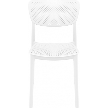 Designerskie Krzesło ażurowe z tworzywa Lucy Białe Siesta do kuchni i jadalni.