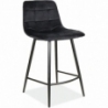 Mila 60cm black quilted velvet bar stool Signal