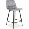 Mila 60cm grey&amp;black quilted velvet bar stool Signal