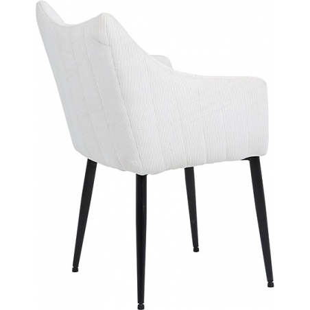 Wygodne i eleganckie Krzesło sztruksowe z podłokietnikami Monte kremowy/czarny Signal do salonu i jadalni