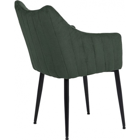 Wygodne i eleganckie Krzesło sztruksowe z podłokietnikami Monte zielony/czarny Signal do salonu i jadalni