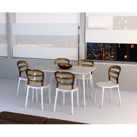 Miss Bibi white&amp;amber transparent polypropylene chair Siesta
