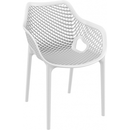 Designerskie Krzesło ażurowe z podłokietnikami Air XL Białe Siesta do kuchni i jadalni.