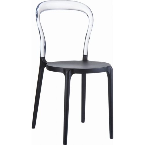 Bobo black&amp;transparent polypropylene chair Siesta
