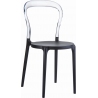 Designerskie Krzesło z tworzywa Bobo Black Czarny z przeźroczystym Siesta do jadalni, kuchni i salonu.