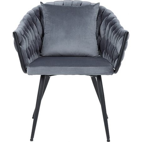 Wygodne i eleganckie Krzesło welurowe z poduszką Nuvo Velvet szary/czarny Signal do salonu i jadalni