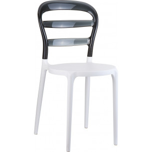 Miss Bibi white&amp;black transparent polypropylene chair Siesta