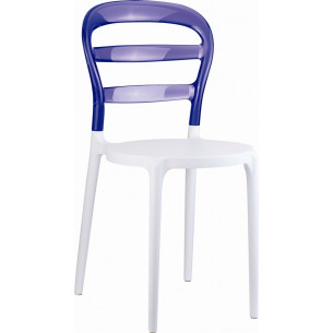 Miss Bibi white&amp;purple transparent polypropylene chair Siesta