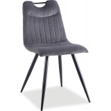 Orfe grey&amp;black corduroy upholstered chair Signal