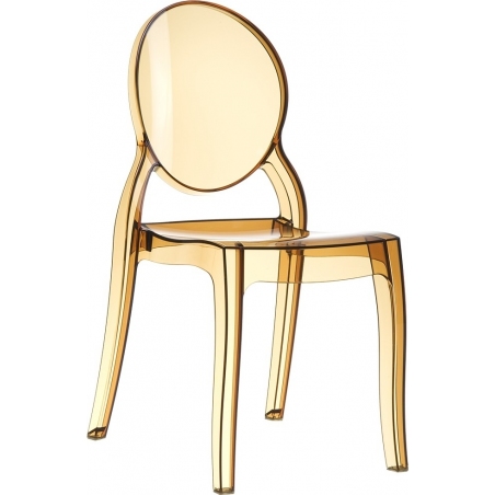 Designerskie Krzesło z tworzywa Elizabeth Bursztynowy przeźroczysty Siesta do jadalni, kuchni i salonu.