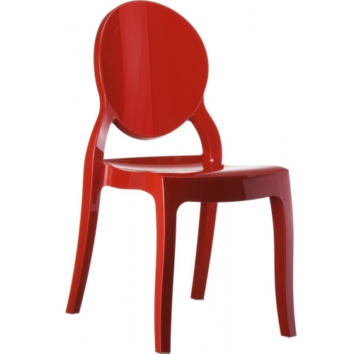 Designerskie Krzesło z tworzywa Elizabeth Czerwone Siesta do kuchni i jadalni.