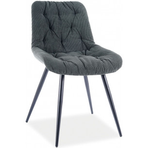 Praga green&amp;black corduroy chair Signal