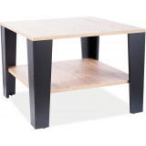 Quadra 67x67cm oak water&amp;black square coffee table with shelf Signal