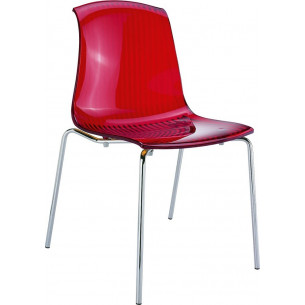 Allegra red transparent plastic chair Siesta