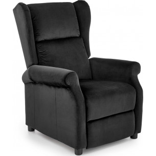 Agustin II black velvet folding armchair Halmar