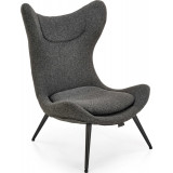 Atlantis anthracite&amp;black designer upholstered armchair Halmar