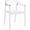 Designerskie Krzesło z podłokietnikami Carmen Armchair White Biały z przeźroczystym Siesta do jadalni, kuchni i salonu.