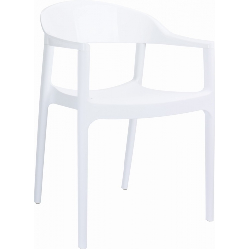 Designerskie Krzesło z podłokietnikami Carmen Armchair White Białe Siesta do kuchni i jadalni.