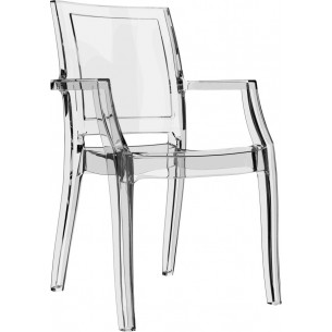 Arthur transparent chair with armrests Siesta