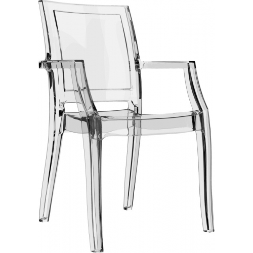 Designerskie Krzesło z podłokietnikami Arthur Przeźroczyste Siesta do jadalni, kuchni i salonu.