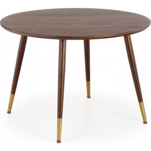 Domenico 110cm walnut&amp;gold round retro table Halmar 2