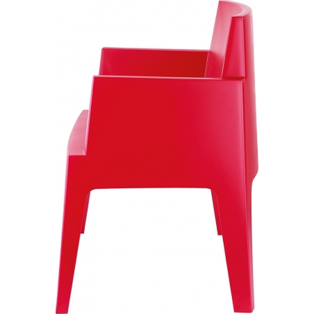 Stylowe Krzesło ogrodowe z podłokietnikami Box Armchair Czerwone Siesta na taras i do restuaracji.