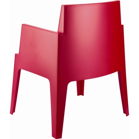 Stylowe Krzesło ogrodowe z podłokietnikami Box Armchair Czerwone Siesta na taras i do restuaracji.
