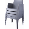 Box graphite garden chair with armrests Siesta