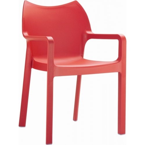 Stylowe Krzesło ogrodowe z podłokietnikami Diva Armchair Czerwone Siesta na taras i do restuaracji.