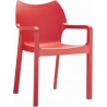 Diva red garden chair with armrests Siesta