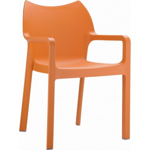 Diva orange garden chair with armrests Siesta