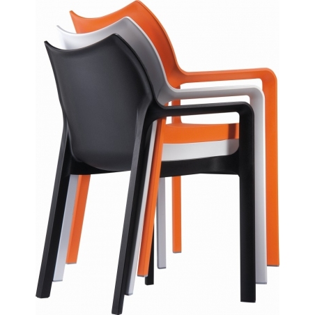 Diva orange garden chair with armrests Siesta
