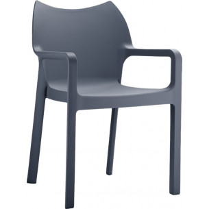 Diva graphite garden chair with armrests Siesta