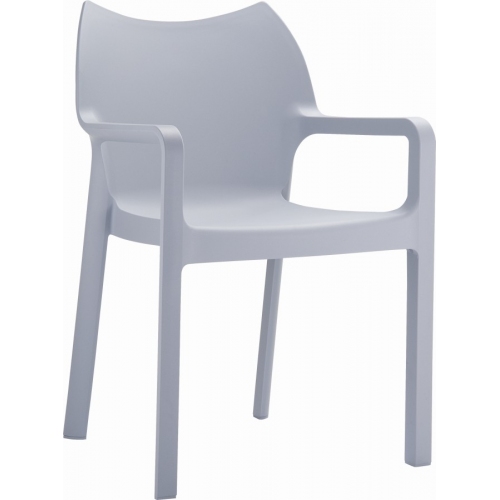 Diva grey garden chair with armrests Siesta