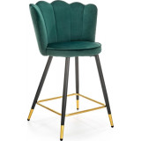 H106 dark green velvet "shell" bar stool Halmar