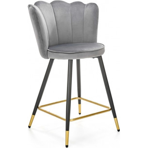 H106 grey velvet "shell" bar stool Halmar