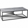 Infinity 120x60cm grey marble&amp;black modern rectangular coffee table Halmar