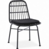 K401 black&amp;grey boho rattan chair Halmar