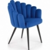 K410 navy blue velvet chair with armrests Halmar