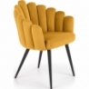 K410 mustard velvet chair with armrests Halmar