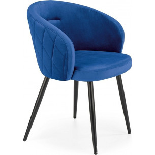 K430 navy blue velvet chair with armrest Halmar