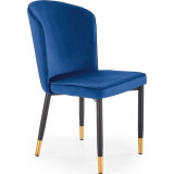 K446 navy blue velvet chair with gold legs Halmar