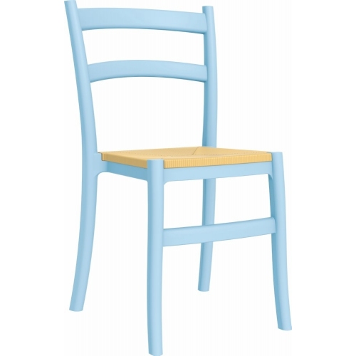 Stylowe Krzesło ogrodowe plastikowe Tiffany S Niebieskie Siesta na taras i do restuaracji.