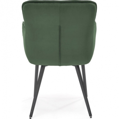 Wygodne i eleganckie Krzesło welurowe fotelowe K463 zielone Halmar do salonu i jadalni