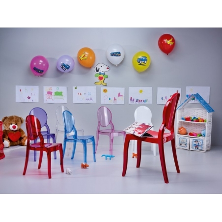 Baby Elizabeth red transparent children's chair Siesta