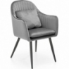 K464 grey velvet chair with cushion Halmar