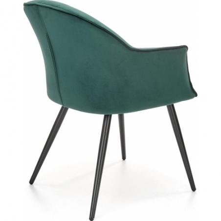 Wygodne i eleganckie Krzesło fotelowe welurowe K468 zielone Halmar do salonu i jadalni