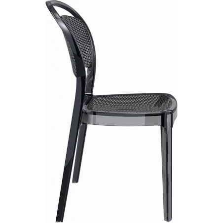 Designerskie Krzesło z tworzywa Bee Czarne przezroczyste Siesta do jadalni, kuchni i salonu.