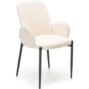 K477 cream bouclé upholstered chair with armrests Halmar